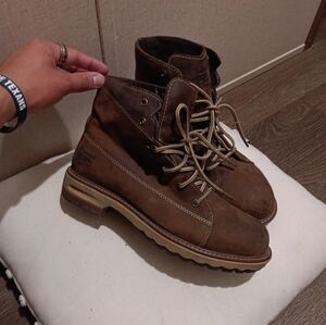 Timberland PRO Hightower 6" Alloy Toe Work Boot, Women's Size 9, Brown